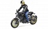 Мотоцикл Scrambler Ducati Cafe Racer с мотоциклистом  - миниатюра №1